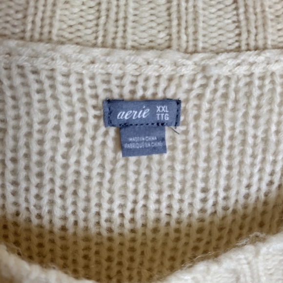 Aerie Oversized Happy Place Cable Sweater Sz 2xl - Picture 6 of 9